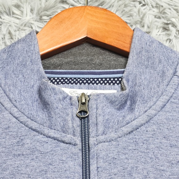 English Laundry Sweater Sweatshirt Mens XL Blue‎ Heathered 1/4 Zip Pullover - Picture 3 of 10